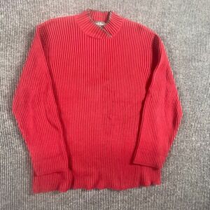 VTG Woolrich Sweater Womens 2XL Red Ribbed Knit Pullover Cotton Blend Comfort